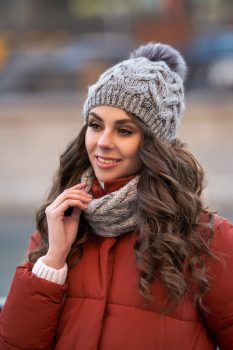 шапка шарф женщины
